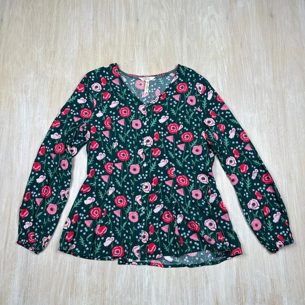 Matilda Jane Once Upon A Time Yesteryear Tunic Green Boho Romantic Floral Top M